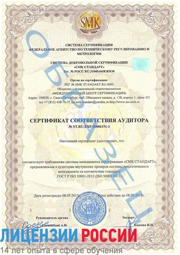 Образец сертификата соответствия аудитора №ST.RU.EXP.00006191-1 Когалым Сертификат ISO 50001